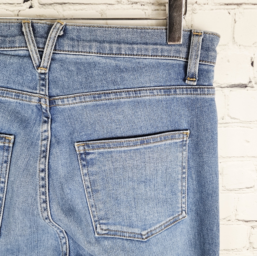 VERONICA BEARD | Carolyn exposed button fly high rise baby bootcut jeans